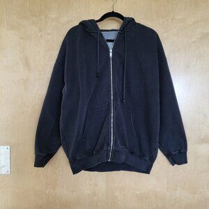Brandy Melville Faded Black Zip Up Hoodie